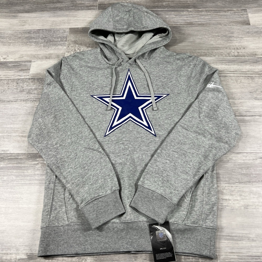 Men's‎ Small Dallas Cowboys NFL Nike Gray Rewind Club Fleece Pullover Hoodie NEW